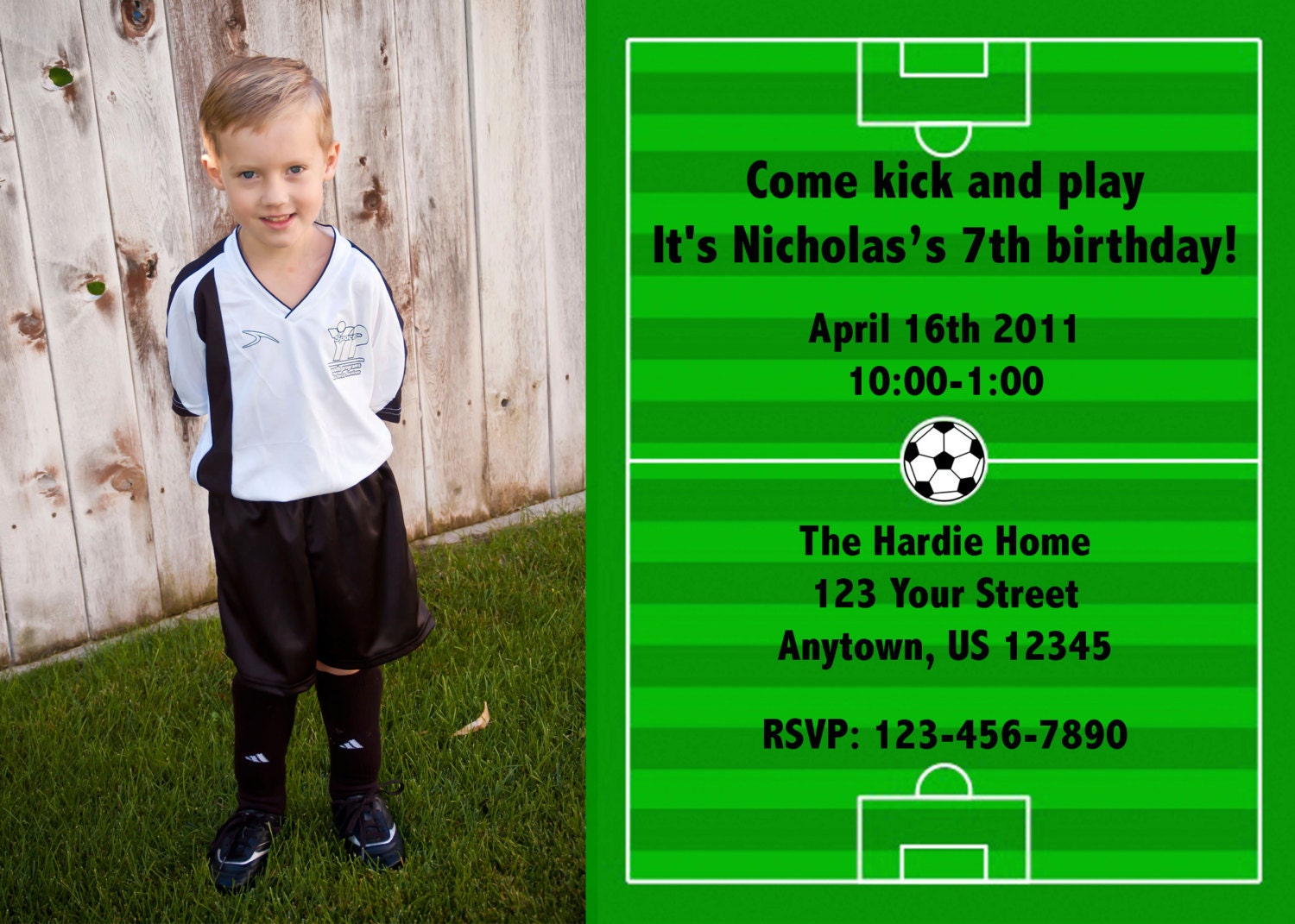 Soccer Photo Invitations-Printable PDF file