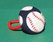 Baseball ponytail holder navy blue