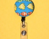 Tropical Fish ID Badge Reel with retractable cord and clip