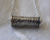 Fine Silver Hollow Bead Necklace
