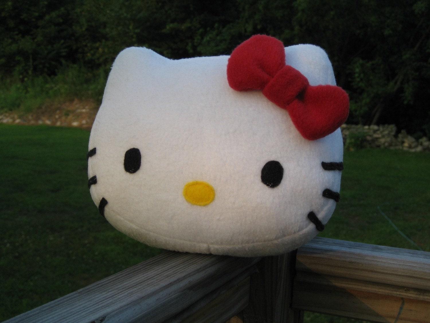 Hello Kitty Plush Pillow with Red Bow