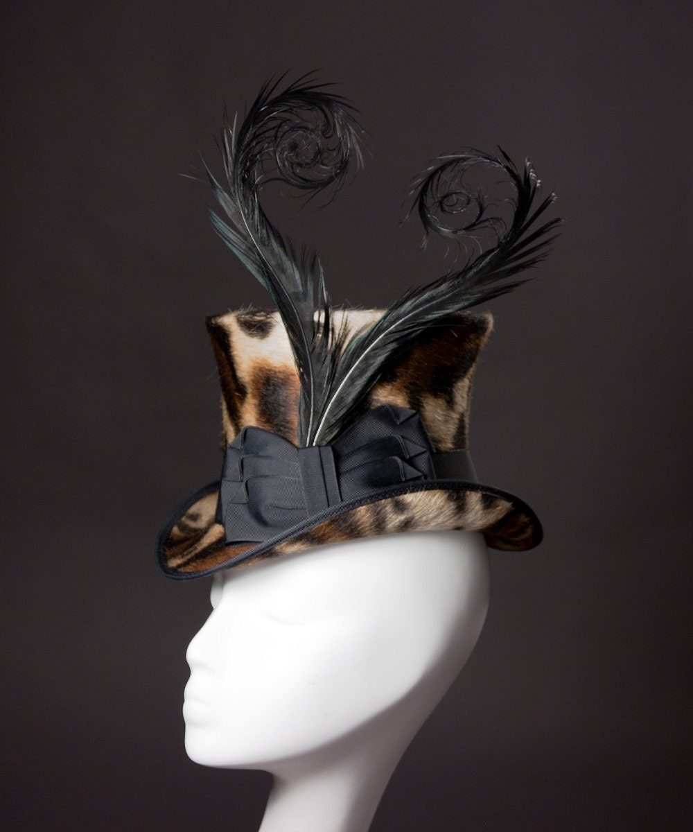 Leopard Print 'Viola' Top Hat