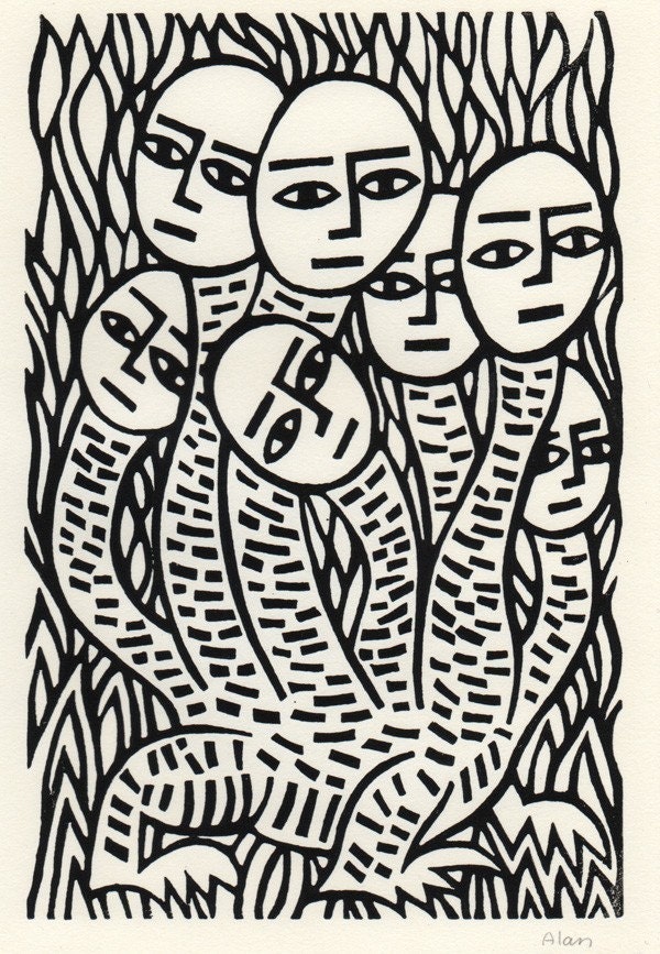 What have I become. Linocut