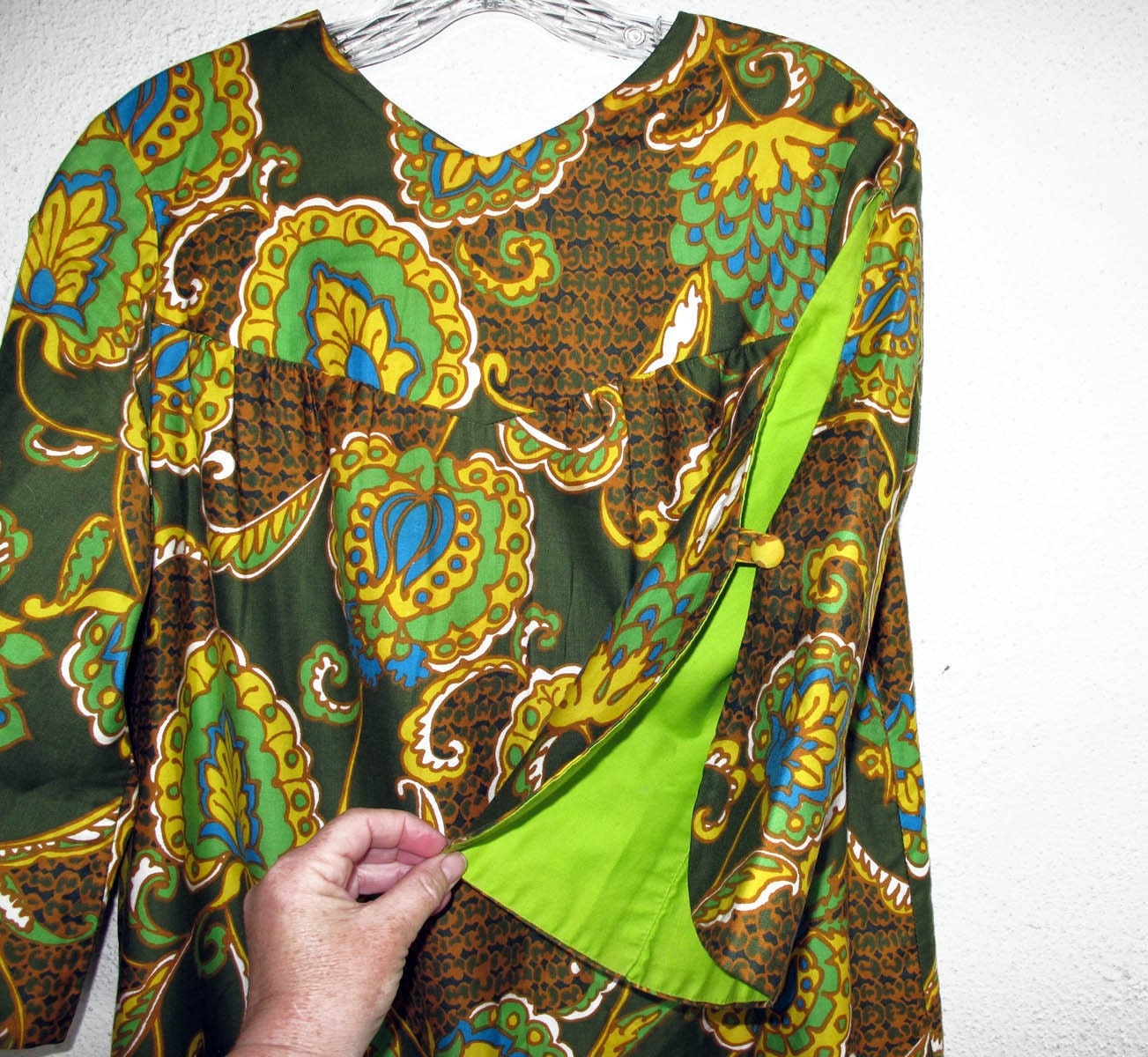 60s Luau Paradise Hawaii Maxi Dress Cotton Sateen