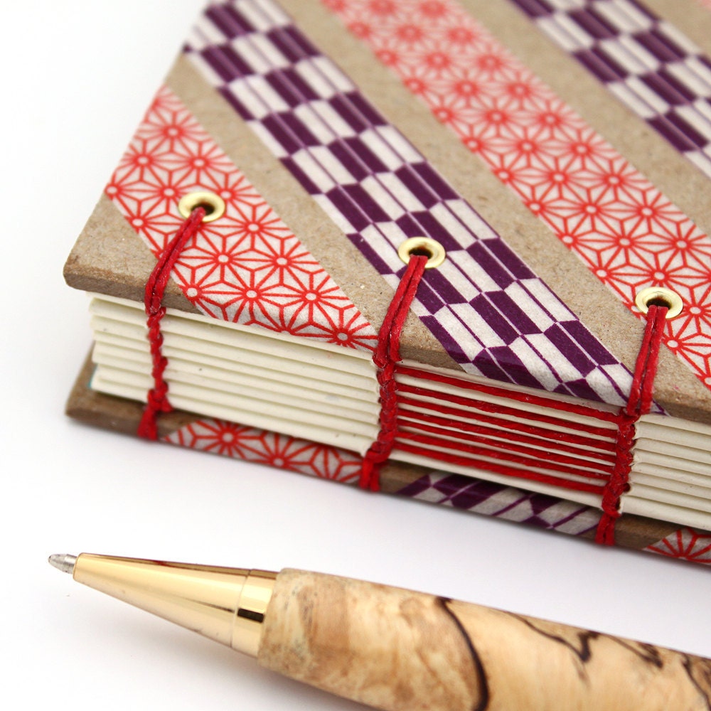 Washi Tape Journal - Handmade Coptic Stitch Blank Book