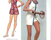 Vintage Simplicity Pattern 9966 - Tennis Dress Pattern Size 10, Bust 32 1/2" - Super Jiffy Mini-Dress - UNCUT 1972