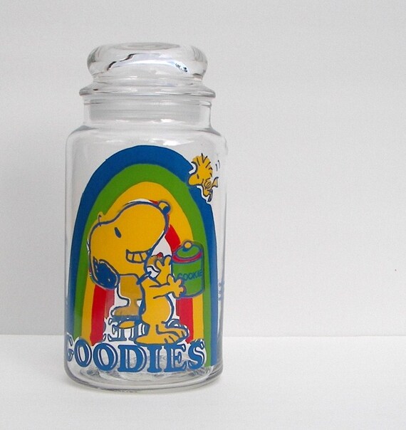 Snoopy 'Goodies' Jar 1965 Vintage Charles by fancyfigleaf