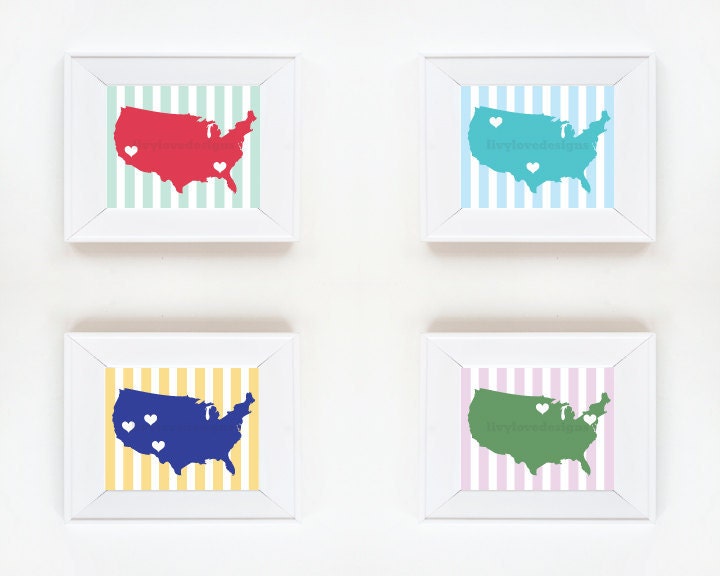 8 x 10 Map Prints Custom