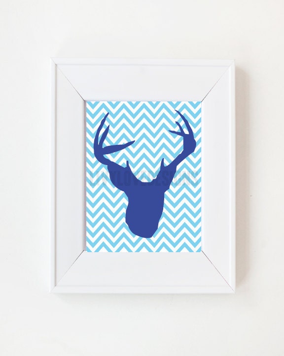 8x10 Deer Silhouette Taxidermy print