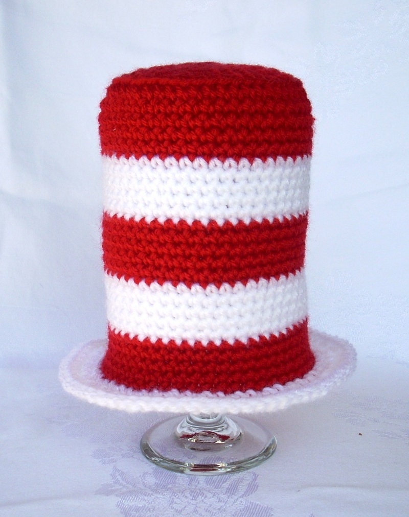 Baby Cat in the Hat inspired Hat, Newborn Photo Prop, red, white