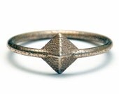 Tiny Silver Pyramid Stackable Ring