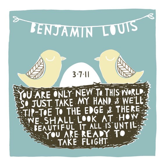New To This World - Personalized Birth Gift Fine Art Print (Medium)