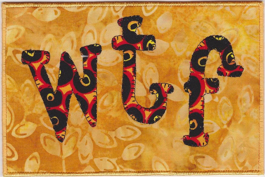 WTF Fabric Postcard