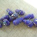 10Pcs Dark blue 11x18mm oval lampwork ... glass beads....
