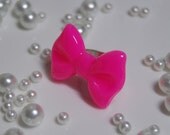 Sharp Pink Large Bow Ring