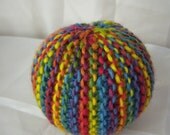 Bright Rainbow Plant Dyed Wool Knitted Waldorf Ball Toy