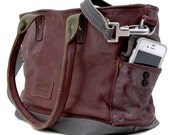 Leather Shoulder Bag // Upcycled and Handmade by p4u Model mimi-2110