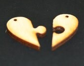 50 - Heart Puzzle - 1 x 1 x 1/8 inch unfinished wood