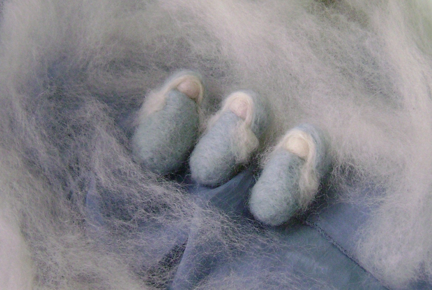 Three Winter wool babies   - Needle felted wool figures