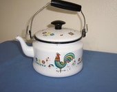 Berggren Tea Pot  Scandinavian Folk Art Rooster Weather Vane