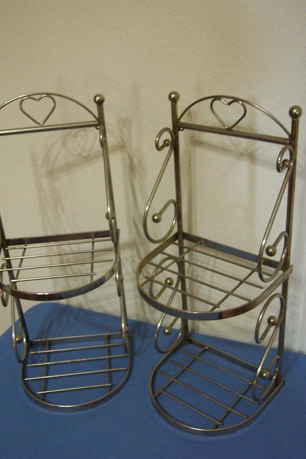 Shelves Set of 2 Brass Colored Metal Shelves