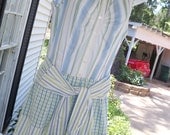 Upcycled Shirt Dress Sleeveless Striped from Mens Shirts Nautical Preppy Sz M L