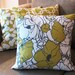 RESERVED for JADE-Decorative Pillow Covers, Set of Three 18" x 18", Citrine Yellow, Gray and Natural