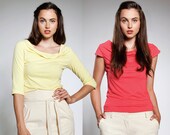 ANY TWO Florence Tops - simple blouse with cowl neckline and your choice of sleeve style and color - NEW - made to order