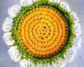 Camomile Flower Coasters (crochet set of 2)