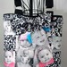 Black and White Photo Patchwork Bag Touched with Color