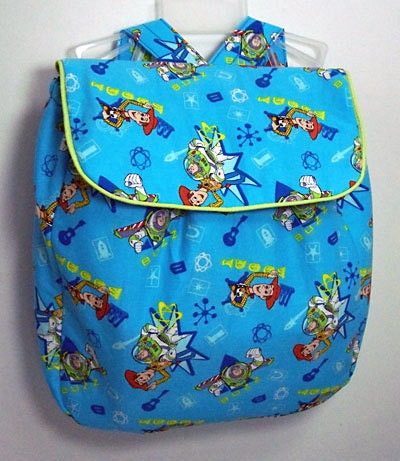 Handmade Children's Backpack made with Toy Story fabric