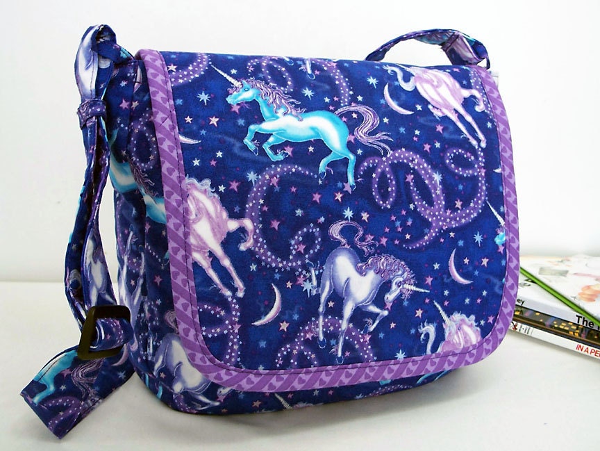 Chalkboard Art Activity Children's Messenger Bag Unicorns