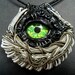 Evil eye wire wrapped polymer clay pendant