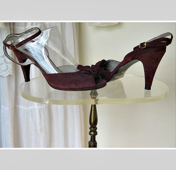 1970s ankle strap vintage shoes heels peep toes unworn size 6