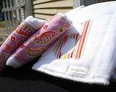 Personalized Baby Girl 3 Piece Burp Cloth Gift Set