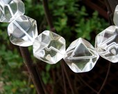 SUPER MODERN and CHUNKY, CRYSTAL CLEAR ROCK QUARTZ STATEMENT CHOKER w\/STERLING SILVER CLASP