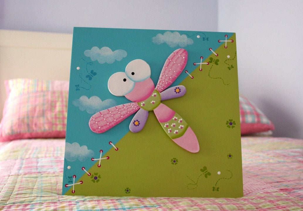 Dragonfly Wall Decor for Girl's Room by VaDaVelle on Etsy