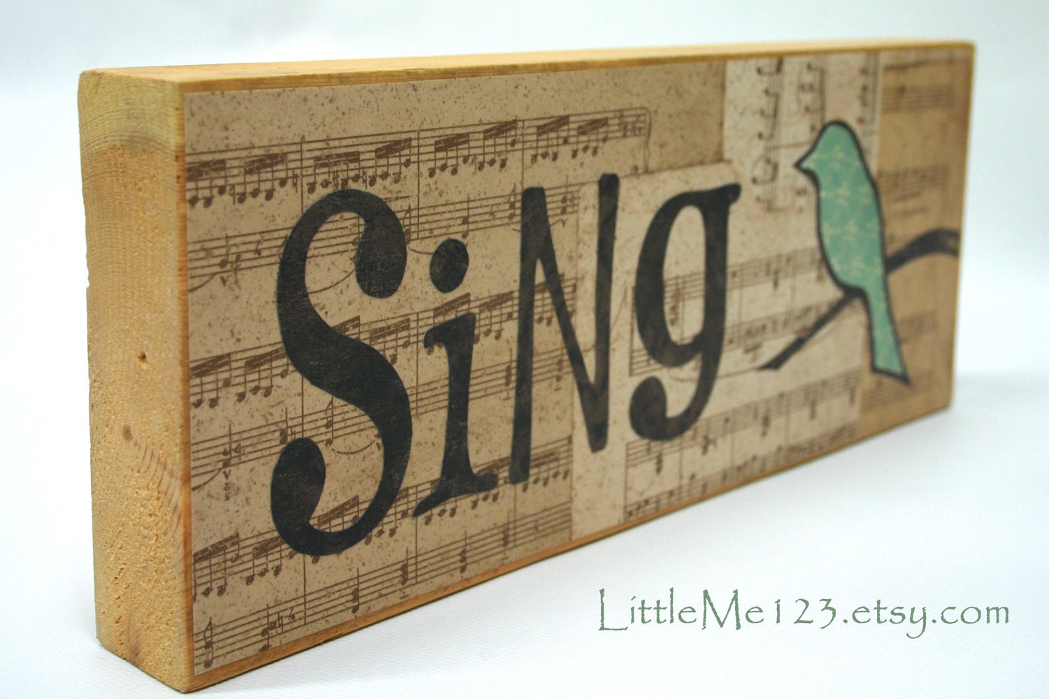BlockHead Design - Sing Bird Wood Block - Hand Cut Letters - on Etsy - LettersOfLoveDesigns