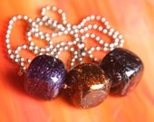 HANDMADE DICHROIC FUSED GLASS PENDANT/NECKLACE  ...fusion cubes... ...includes silver chain...