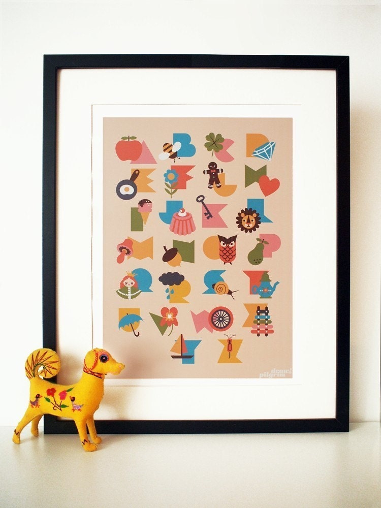 Alphabet poster print, in 'Sundae' colorway