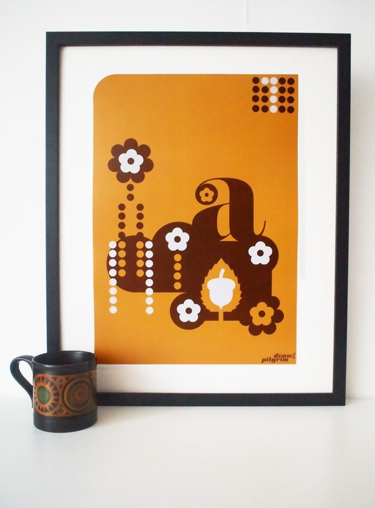 Letter A - from the alphabet series, bold mod A3 poster print