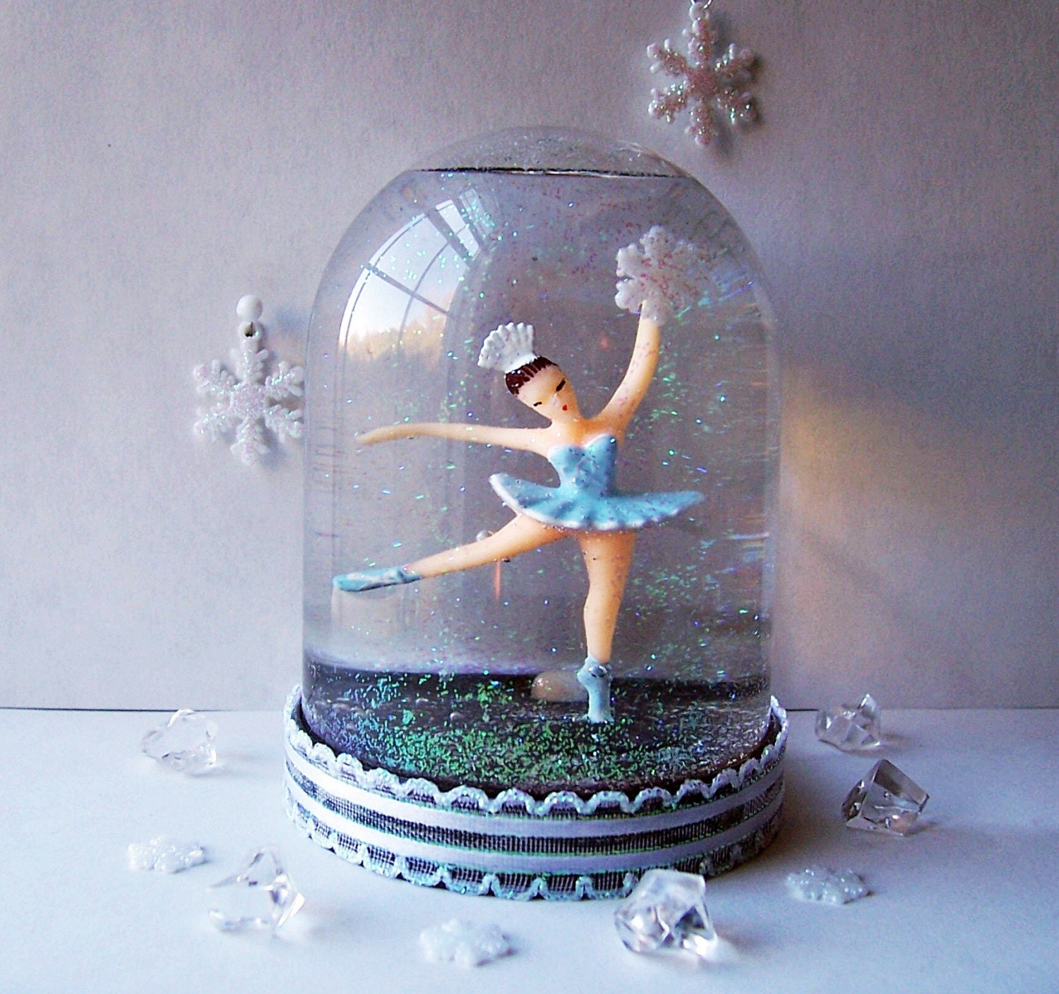 Snowflake Princess Ballerina Snow Globe by TheTwistedTiara on Etsy