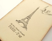 Vintage style french inspired PARIS EIFFEL TOWER Stationery set - blank all occasion greeting cards