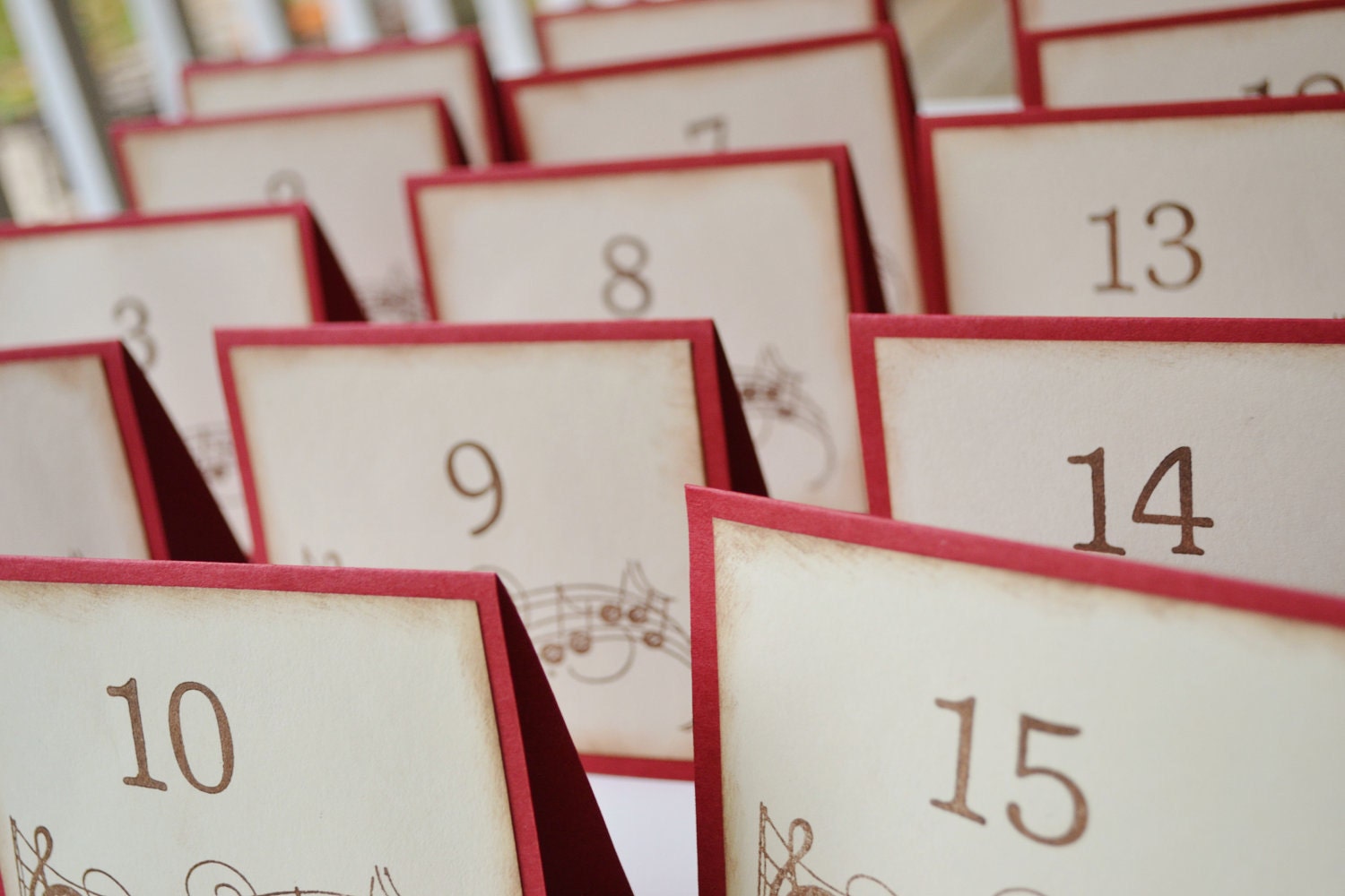 Shabby chic vintage style TABLE NUMBERS for weddings and other events