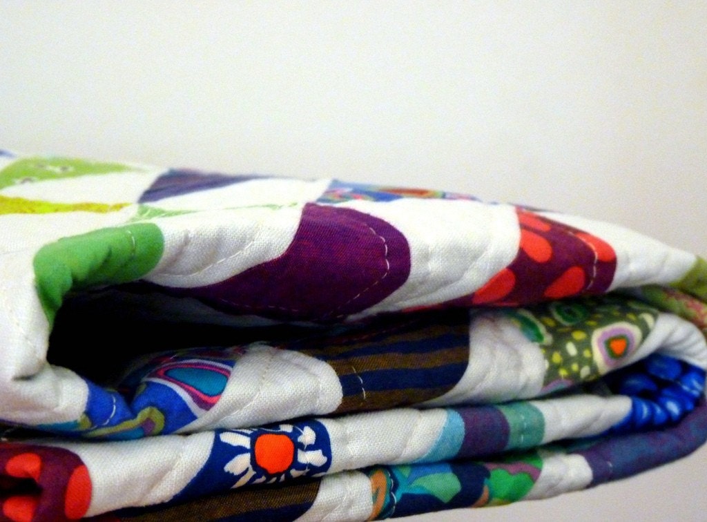 SALE SALE SALE - Modern Linen/Cotton Baby Quilt - by Red Pepper Quilts