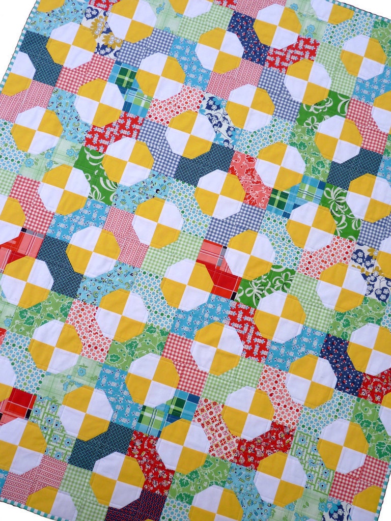 Colorful Bow Tie Quilt by Red Pepper Quilts