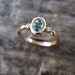 Half Carat Blue Zircon with Diamonds in 14K Rose Gold