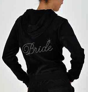 Rhinestone Bride Velour Hoodie and Pants Set - Can be personalized ...