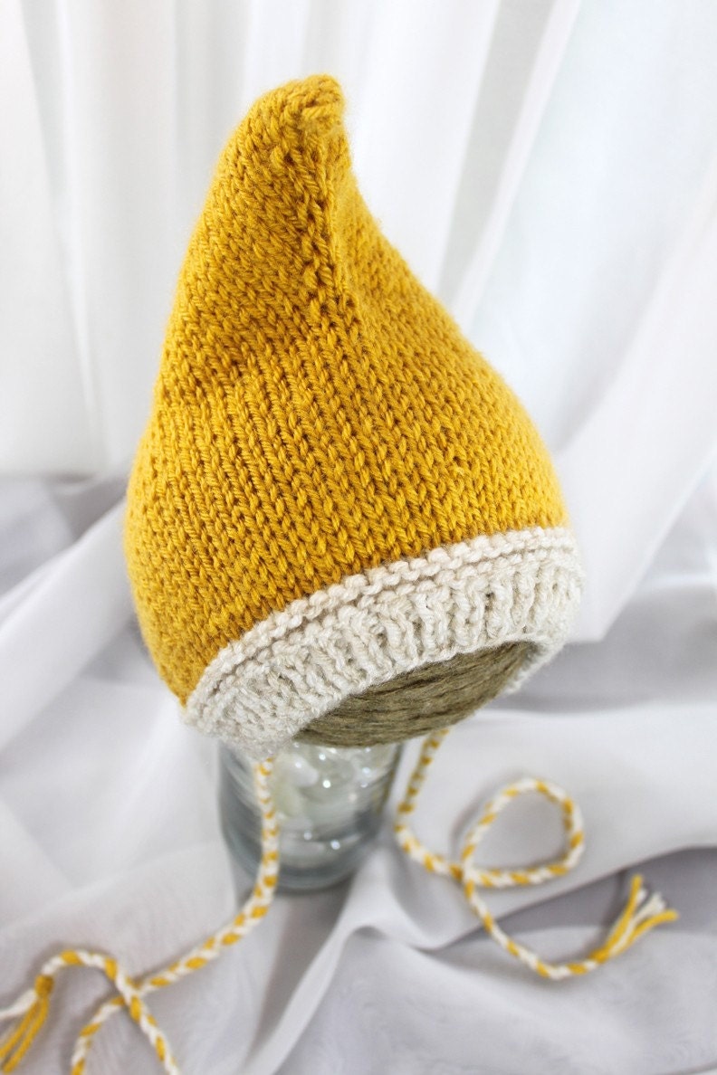Pixie Hat - Wee Little Pixie Hood - Sunshine Yellow - newborn