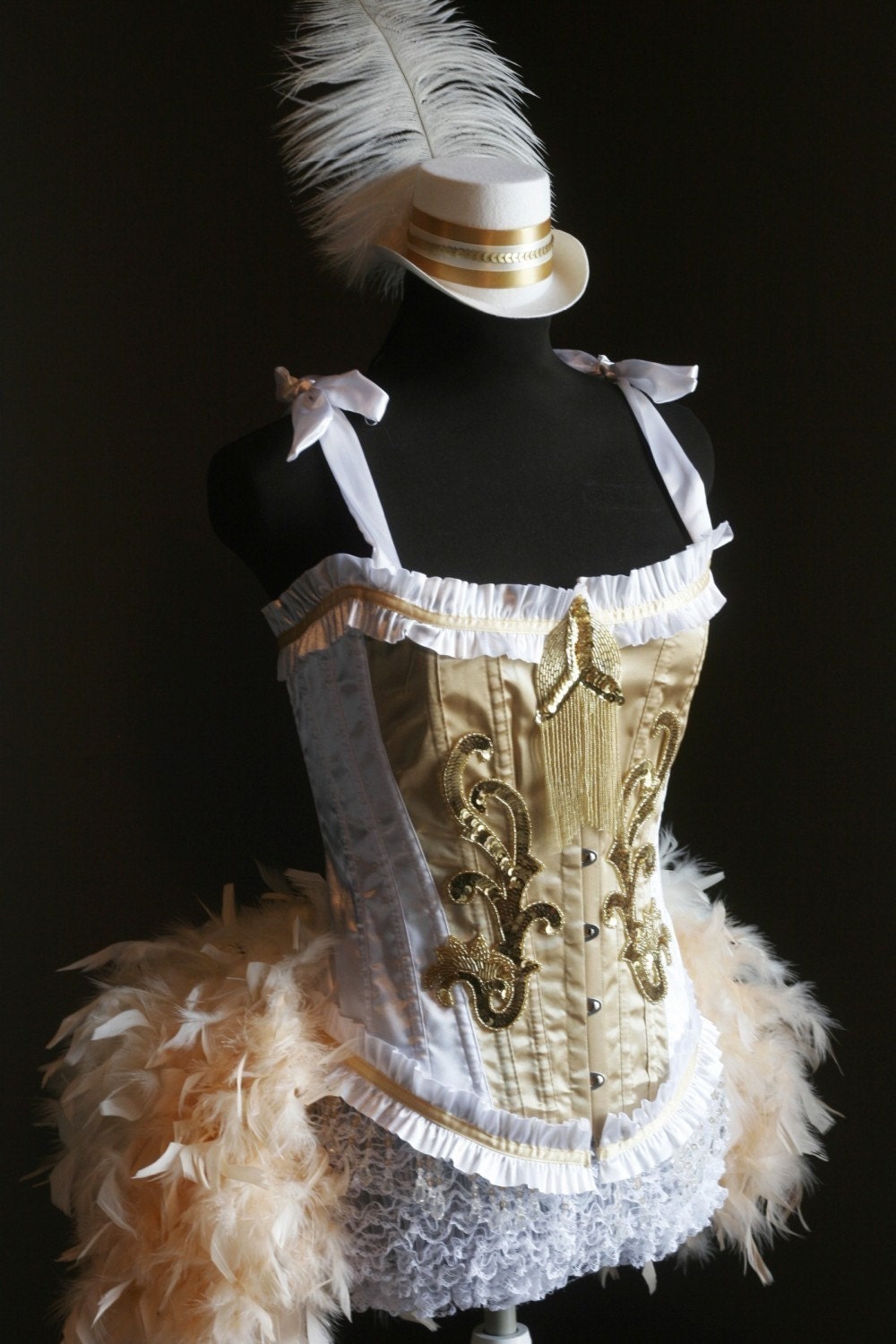 OLYMPIAN Gold Circus Corset Burlesque Costume dress